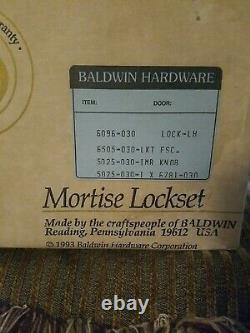 Vintage NIB 1993 Baldwin 6096-030 LH Mortise Hotel Door Lockset Polished Brass