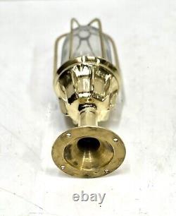 Vintage Polish Brass Nautical Antique Ship Bulkhead Lamp/Light Fixture Lot Of 2