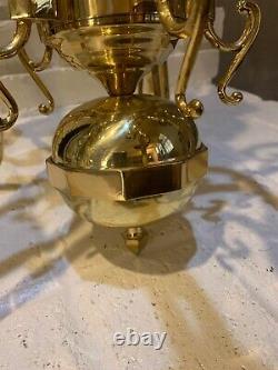 Vintage Polished Brass 10 Light Chandelier Unique
