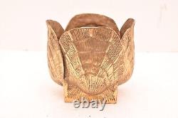 Vintage Solid Brass Nautilus Clam Shell Planter Cachepot Bowl MCM