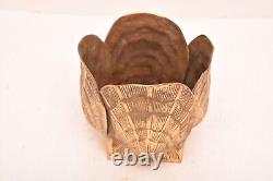 Vintage Solid Brass Nautilus Clam Shell Planter Cachepot Bowl MCM