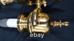 Vintage W. H. Jenks Richmond VA Lacquered Polished Classic Brass Sconces Set of 3