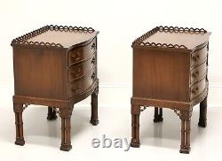 WARSAW MFG Mahogany Chinese Chippendale Nightstands / Bedside Chests Pair