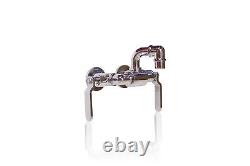 WMF Antique Inspired Polished Chrome 3 3/8 Wall Mount Industrial Sink Faucet