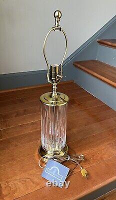 Waterford Crystal Vertical Cut Polished Brass 24 Table Lamp
