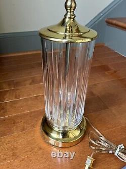 Waterford Crystal Vertical Cut Polished Brass 24 Table Lamp