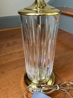 Waterford Crystal Vertical Cut Polished Brass 24 Table Lamp