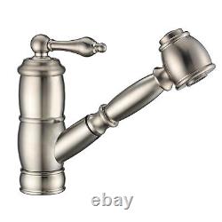 Whitehaus WHKPSL3-2222-NT Vintage III Plus Faucet with A Pull-Out Spray Head