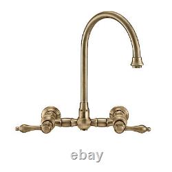 Whitehaus WHKWLV3-9301-NT Vintage III Plus Wall Mount Lever Handles Faucet With
