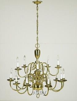 Williamsburg Two Tier 15 Arm Polished Brass Chandelier