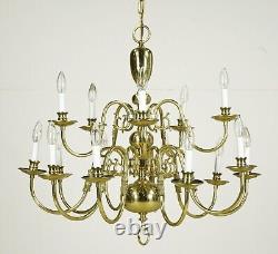 Williamsburg Two Tier 15 Arm Polished Brass Chandelier