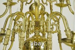 Williamsburg Two Tier 15 Arm Polished Brass Chandelier