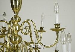 Williamsburg Two Tier 15 Arm Polished Brass Chandelier