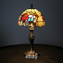 2 Pack Lampe De Table Antique En Laiton Style Verre Teinté 19h Rénovateur D'approvisionnement