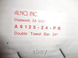 Alno Inc. 24 Bar À Serviette Double. Laiton Poli. Nouveau État. Jamais Installé