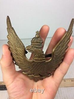 Ancien Royaume De Prusse Pologne Polonais Laiton Couronned Chapeau Eagle Insigne