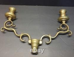 Antique Menorah Brass Polonais Armoiries Rotatives 7 Branche 1890s, 23, Hanukkah