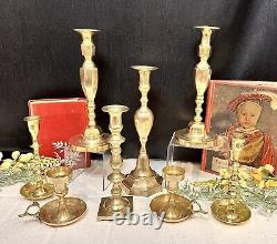Bougeoirs en laiton vintage Porte-bougies à cône Ensemble de 8 pièces pour centre de table de mariage
