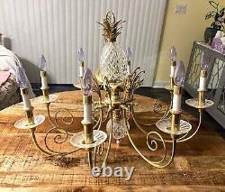 Chandelier en laiton et cristal Quoizel collection ananas QG5018