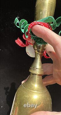 Cloche de Noël antique de 12 pouces en laiton finement tourné avec finition lisse et polie S18