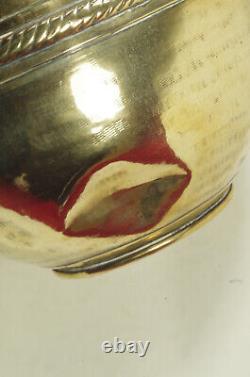 Cruche à lait en laiton français poli ancien de Normandie vers 1850 Rare Superbe