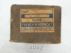 Ensemble de fenêtre française Rare Vintage NOS Russwin Mortise en laiton poli