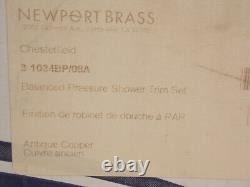 Ensemble de garniture de douche à pression équilibrée en cuivre antique Newport Brass 3-1034BP/08A