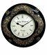 Horloge Murale Royale élégante En Bois Poli Avec Finition En Laiton Antique De 2x12 Pouces.