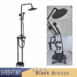 Laiton Antique Free Standing Floor Monted Shower Head Dual Swivel Spout Mixer