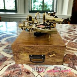 Laiton antique poli 10 sextant marine collection navire astrolabe avec boîte