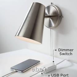 Lampe Murale Moderne Usb Port En Laiton Poli Plug-in 5 Fixation Métal Shade Chambre