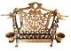 Lampe De Banc En Laiton Massif Antique Polonais Rare Menorah Hanoukka