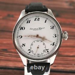 Large Wristwatch Avec Mouvement Suisse De Montre De Poche Iwc Probus Scafusia (vers 1907)