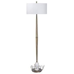 Le Plus Grand 28197 Minette 1 Lampe De Plancher Léger Laiton Antique/blanc Poli