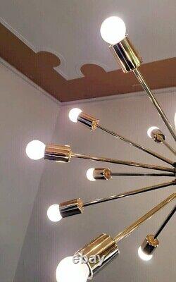 Lustre de style milieu de siècle 18 lumières Lustre Sputnik fait à la main Grande lumière
