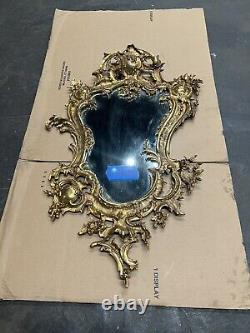 Miroir en laiton orné vintage 21x32