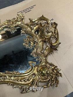 Miroir en laiton orné vintage 21x32