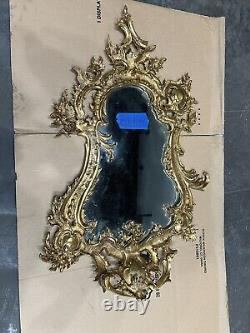 Miroir en laiton orné vintage 21x32