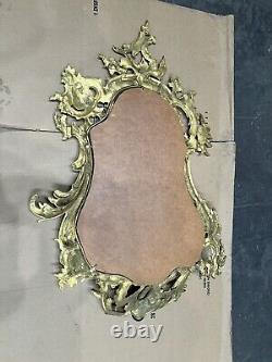 Miroir en laiton orné vintage 21x32