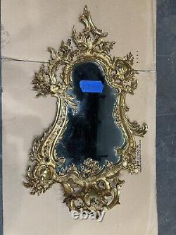 Miroir en laiton orné vintage 21x32