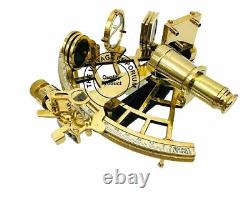 Navigation au sextant nautique en laiton antique, instrument fonctionnel et original