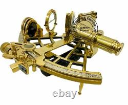 Navigation au sextant nautique en laiton antique, instrument fonctionnel et original