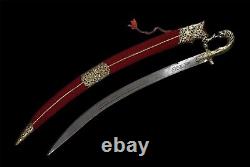 Or Poli Mariage Talwar / Épée Rouge Velvet Scabbrard Nouvellement Fait 38 Pouces