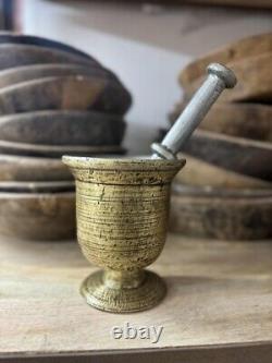 Pot en laiton antique, décoration maison, pot en laiton fait à la main, objet de collection, riche en patine.