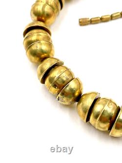 Rare Antique Victorian Gilded Laiton Très Poli Collier Big Gold Chain Look