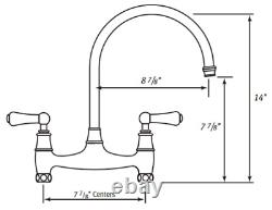 Robinet de cuisine à pont généralisé de l'époque géorgienne Perrin & Rowe U. 4791L-APC-2 en chrome