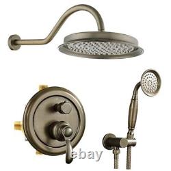 Robinet de douche en laiton antique - Ensemble complet de robinets de douche en laiton antique de 9 pouces montés au mur