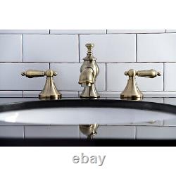 Robinet de salle de bain vintage à large écartement en laiton Kingston Brass KC706. AL 1,2 GPM
