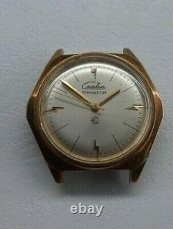 Slava Transistor Urss Rare Vintage Soviet Électromécanique Wristwatch Early1960