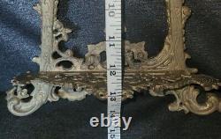 Style de réveil rococo antique en laiton poli pour présentoir de table 19e/20e 15 H